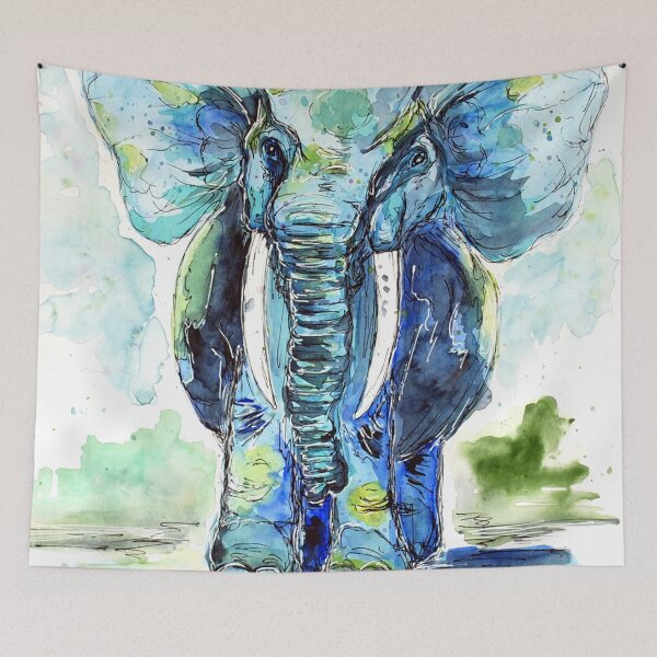 Artikelvorschau, Molliger blauer Elefant entworfen und verkauft von Sebastian Grafmann.