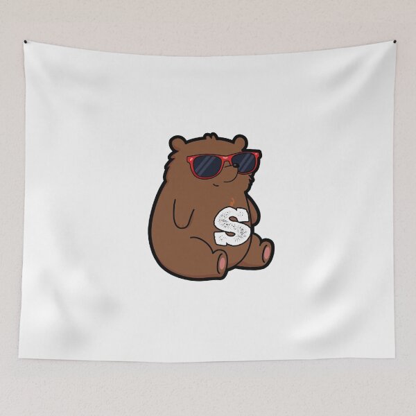 Item preview, Alphabet Letter S Beary Cool Brown Bear  designed and sold by kidsmonogram.
