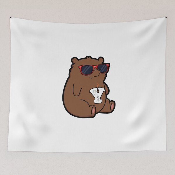 Item preview, Alphabet Letter Y Beary Cool Brown Bear  designed and sold by kidsmonogram.