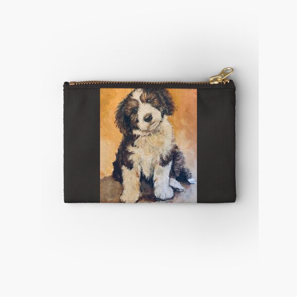 Item preview, Bearded Collie Oscar as a pup. Painting by Beverley Cuddy 2019 designed and sold by beemorebeardie.