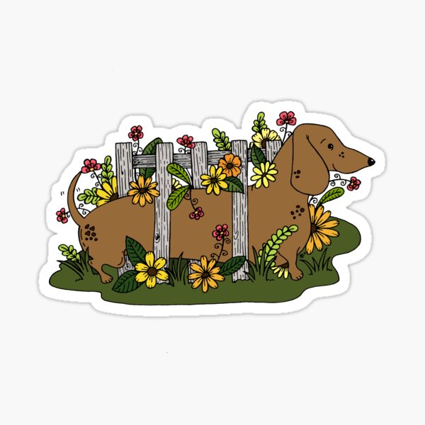Dachshund Garden Sticker