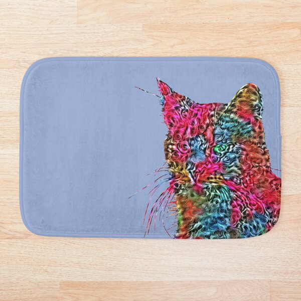 Artificial neural style Rose wild cat Bath Mat