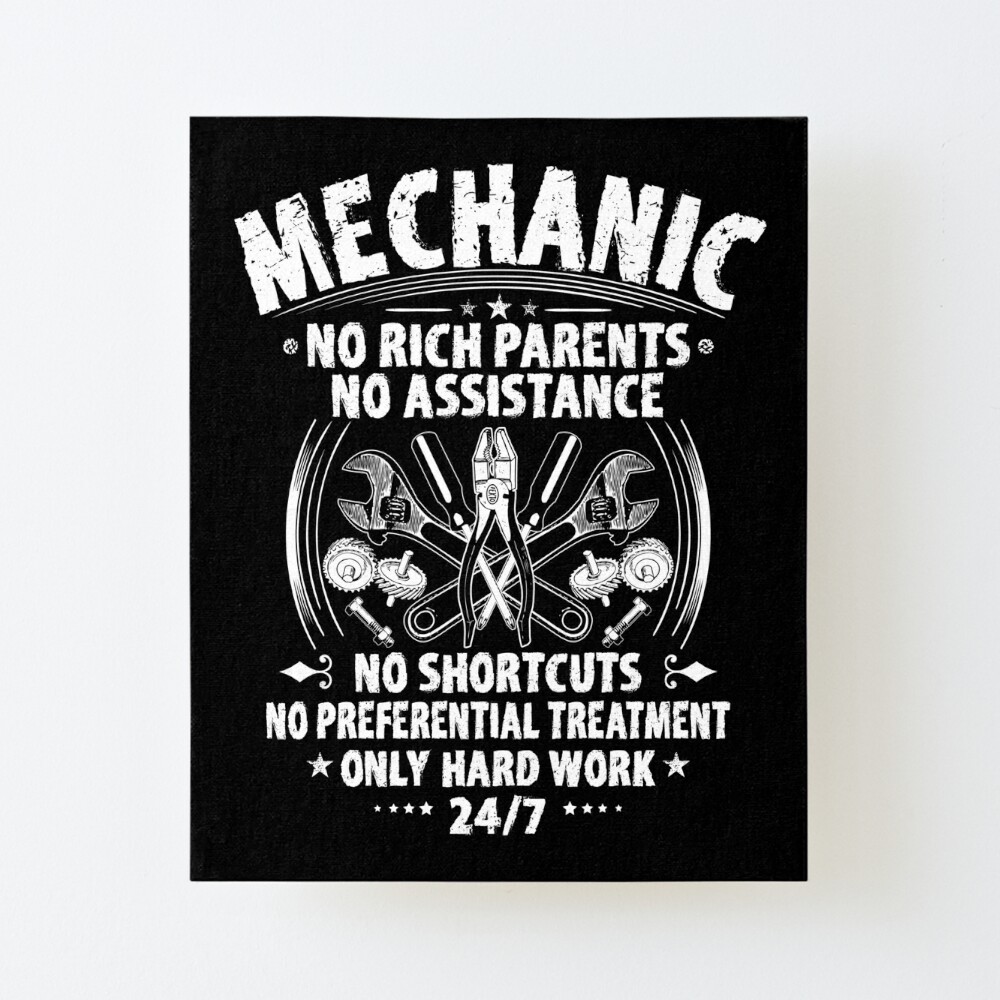 Mechanic Mechanics Hard Work Gearhead Gift Present Art Board Print By Krautshirts Redbubble