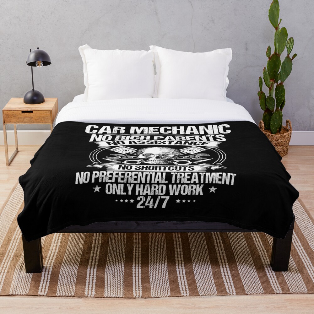 Car Mechanic Mechanics Hard Work Gift Present Throw Blanket By Krautshirts Redbubble