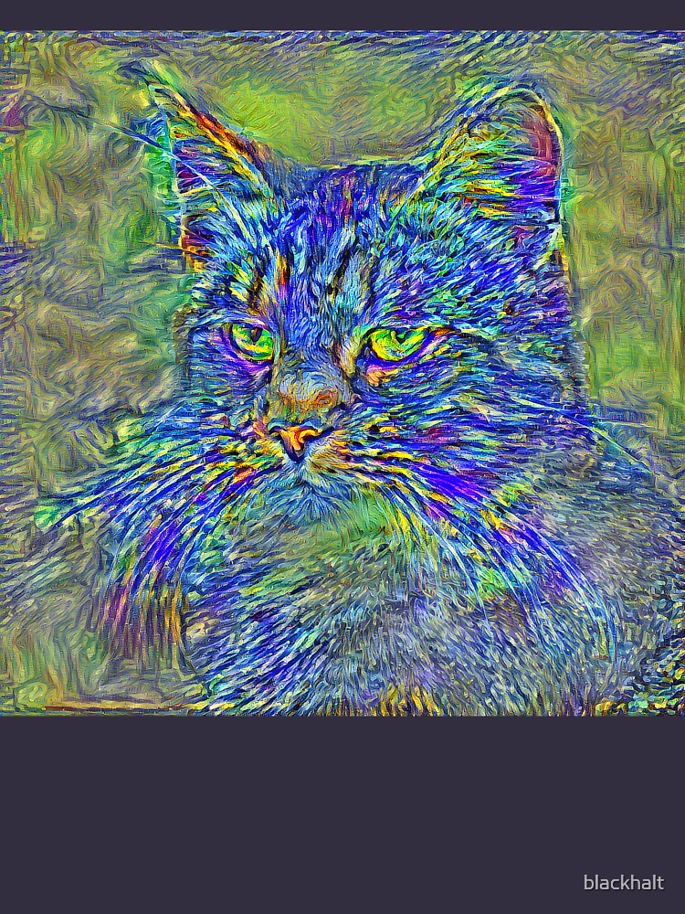 Artificial neural style Post-Impressionism cat by blackhalt
