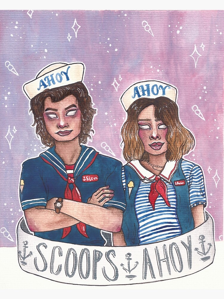 "Scoops Ahoy! (Stranger Things)" Poster by janellerose Redbubble