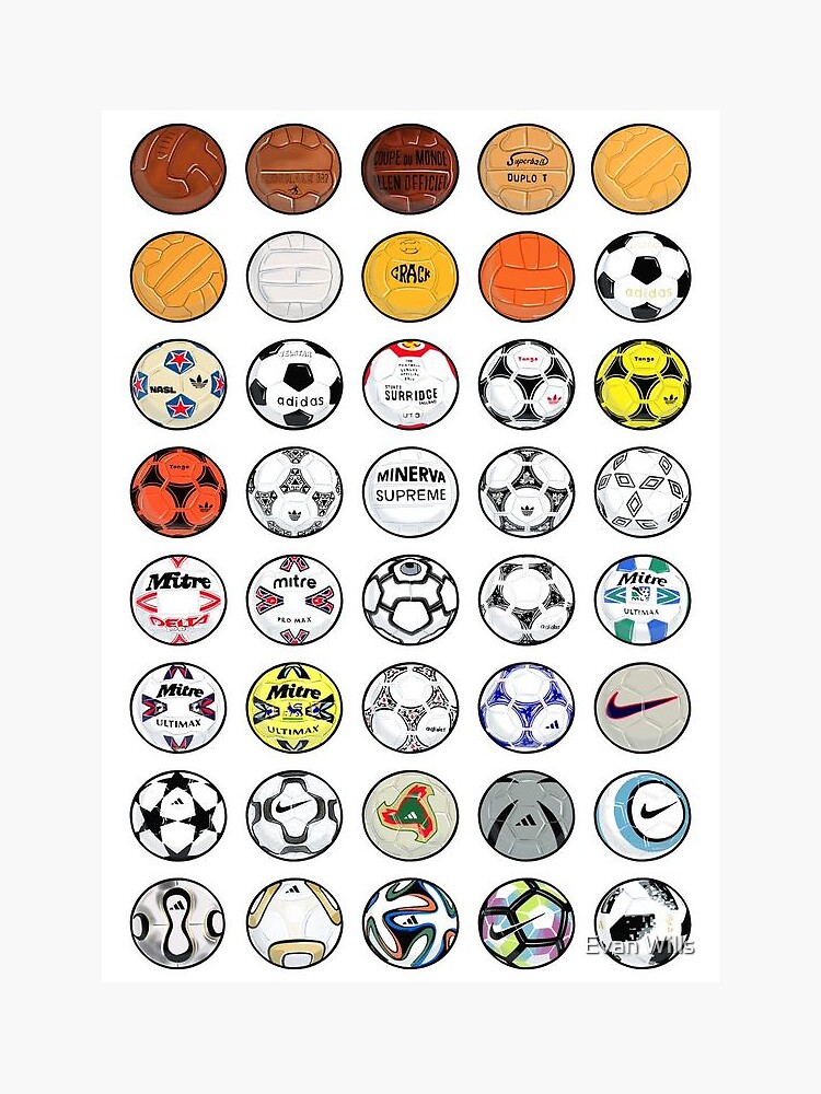 "Evolution Of Soccer Balls " Sticker for Sale by WheBusiness Redbubble