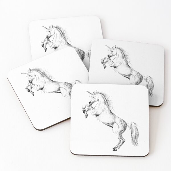 Item preview, Rearing white unicorn designed and sold by BeckyKidus.