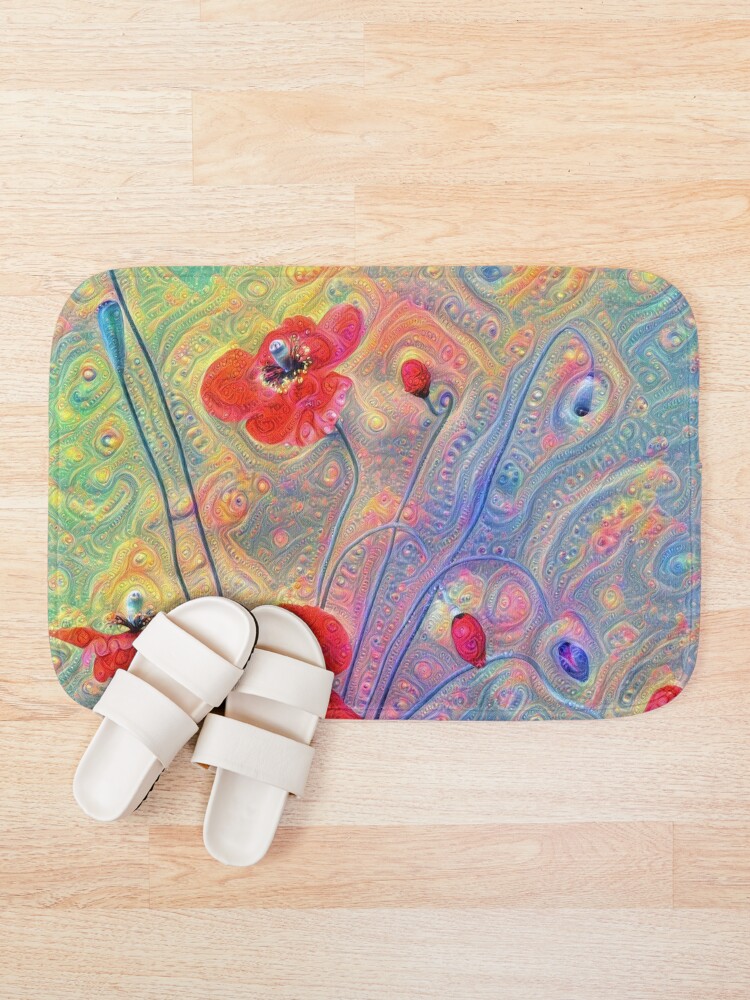 Alternate view of #Deepdreamed Poppies Bath Mat