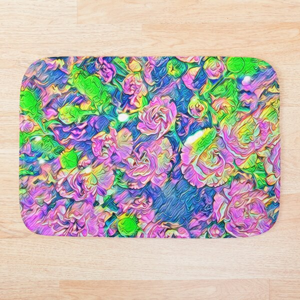 Abstract Flowers Bath Mat