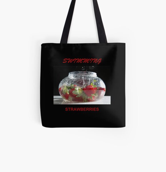 SWIMMING STRAWBERRIES All Over Print Tote Bag