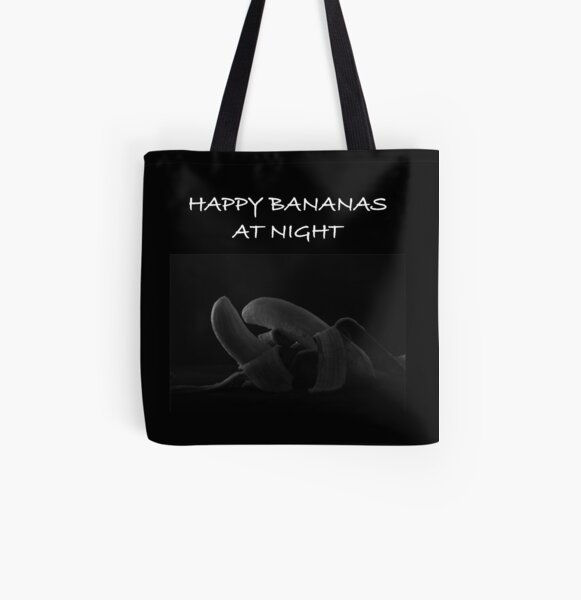 HAPPY BANANAS AT NIGHT All Over Print Tote Bag