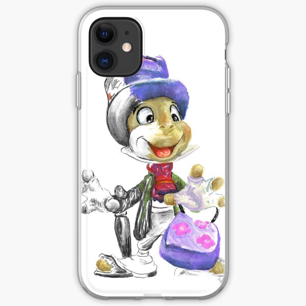 Charcoal and Oil - Jiminy Cricket iPhone Soft Case