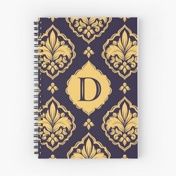 Item preview, Personalized Monogram. Royal flower. Black and yellow decorative pattern. Initial letter D. designed and sold by Annartlab.