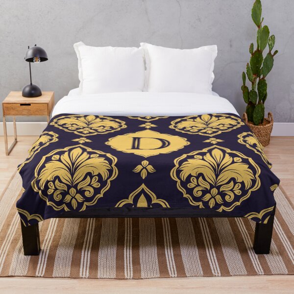 Item preview, Personalized Monogram. Royal flower. Black and yellow decorative pattern. Initial letter D. designed and sold by Annartlab.