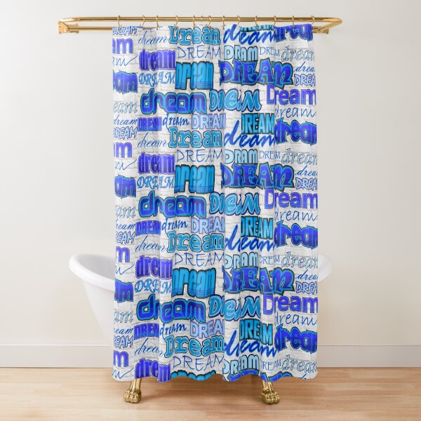 Blue Dream Inspiration Motivation Pattern Shower Curtain