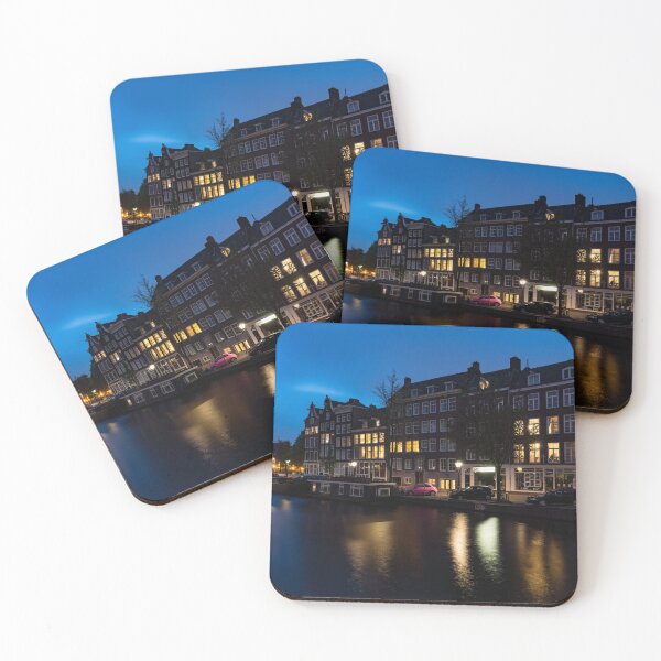 Item preview, Magical Amsterdam Night - Charming Little Pink Car on the Canal Bank designed and sold by Georgia Mizuleva.