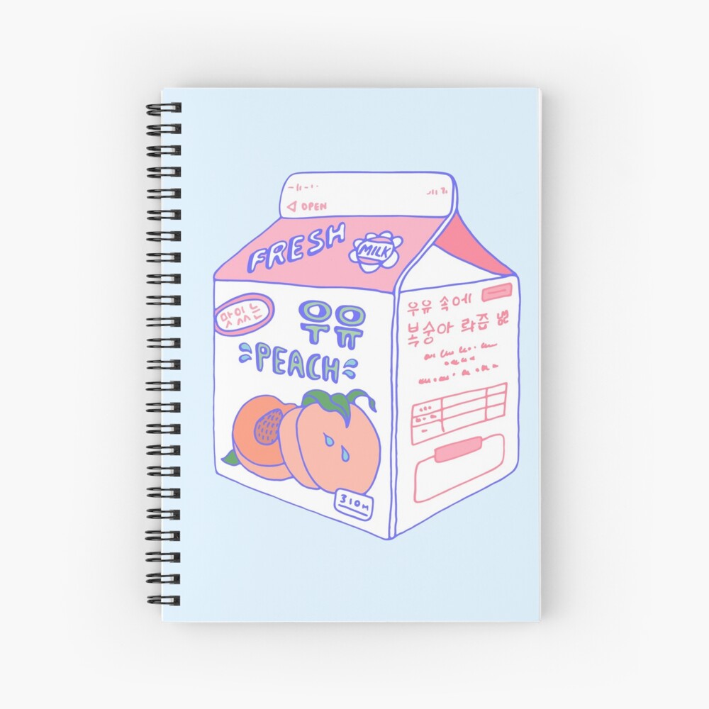 Peach Milk Carton Spiral Notebook