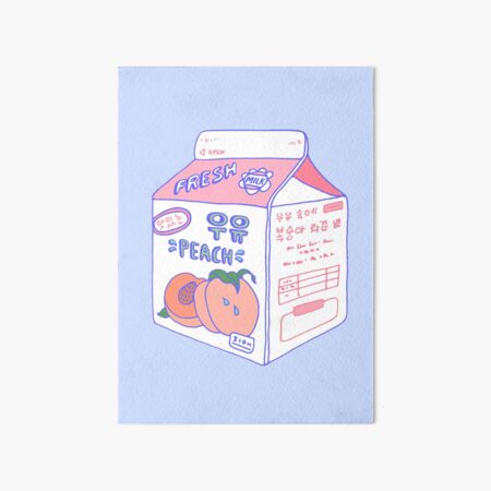 Peach Milk Carton Art Board Print