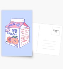 Pfirsich-Milch-Karton Postkarten