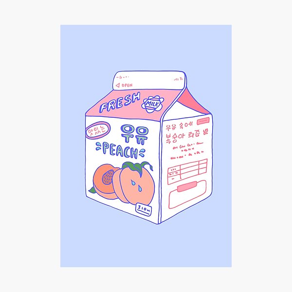 Peach Milk Carton Photographic Print