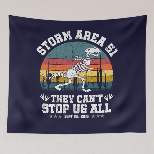 Item preview, Storm Area 51 They Cant Stop Us All Sept 20 2019 T-rex running Vintage Nevada Unisex Shirt Tee designed and sold by Dolphin Graphic.