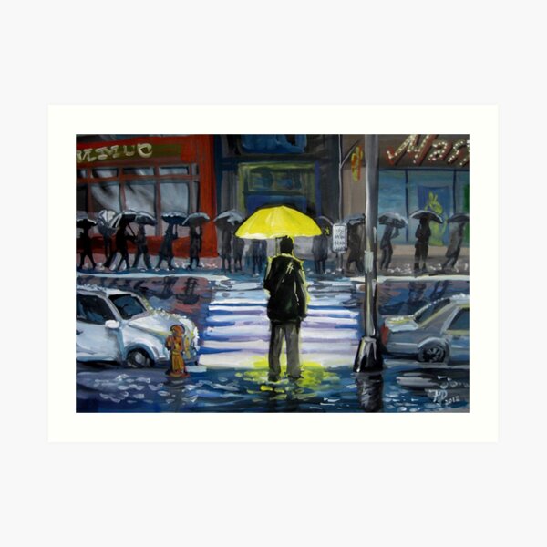 Yellow umbrella part 1 Art Print