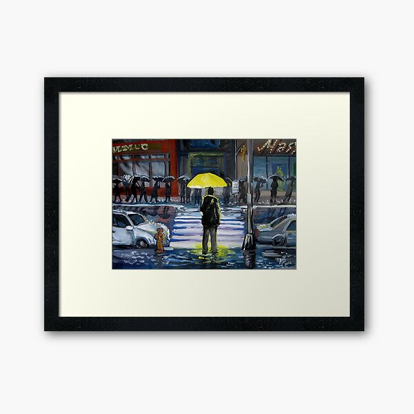 Yellow umbrella part 1 Gerahmter Kunstdruck