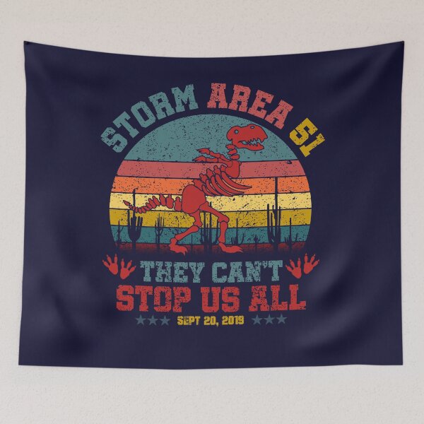 Item preview, Storm Area 51 They Cant Stop Us All Sept 20 2019 T-rex running Vintage Nevada Unisex Shirt Tee designed and sold by Dolphin Graphic.