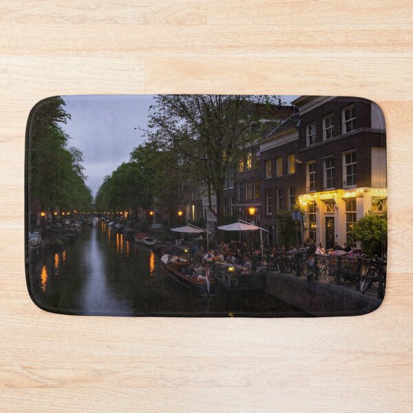 Item preview, Springtime Amsterdam - Canalside Restaurant With a Terrace in Jordaan designed and sold by Georgia Mizuleva.