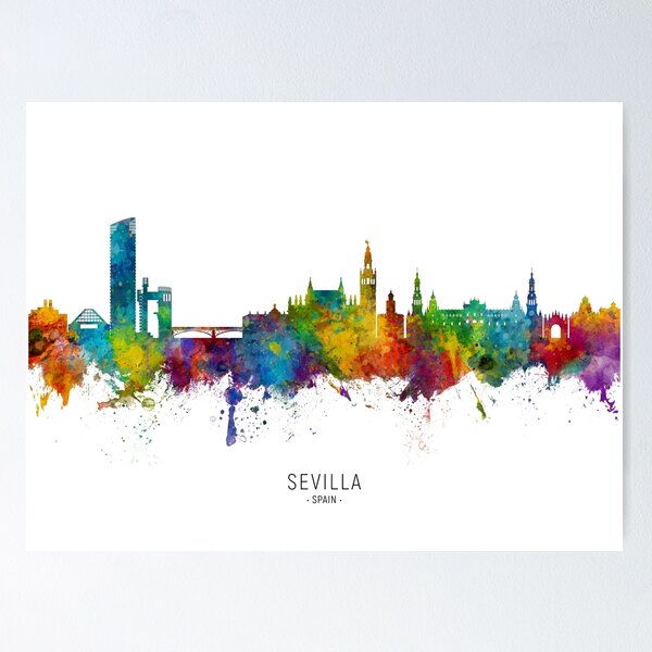 Item preview, Sevilla Spain Skyline designed and sold by ArtPrints.