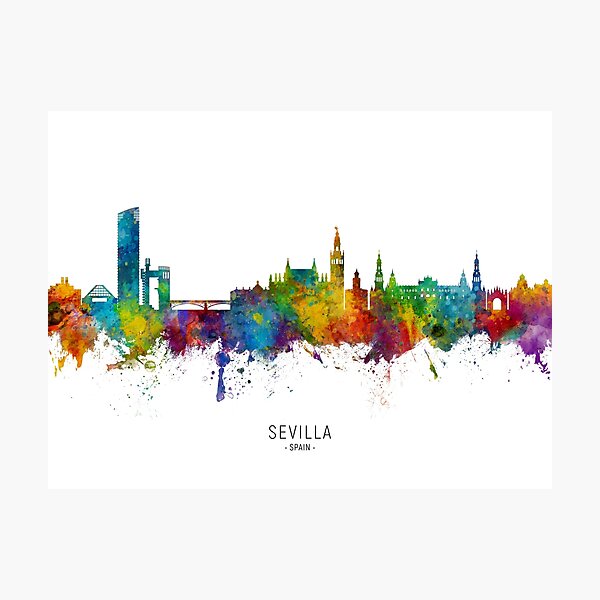 Item preview, Sevilla Spain Skyline designed and sold by ArtPrints.