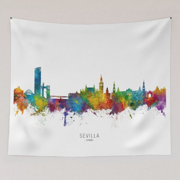 Item preview, Sevilla Spain Skyline designed and sold by ArtPrints.