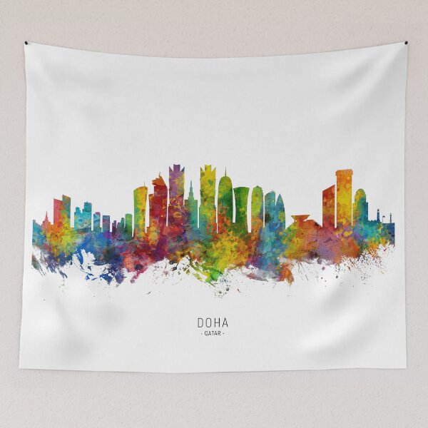 Item preview, Doha Qatar Skyline designed and sold by ArtPrints.