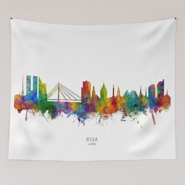 Item preview, Riga Latvia Skyline designed and sold by ArtPrints.