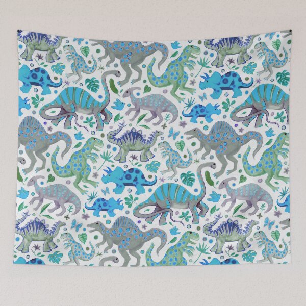 Item preview, Happy Dinos in Blue and Green designed and sold by micklyn.