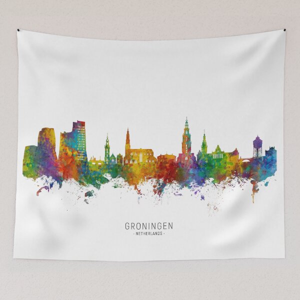 Item preview, Groningen The Netherlands Skyline designed and sold by ArtPrints.