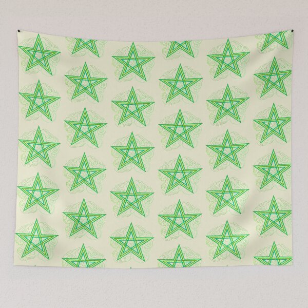 Item preview, Green Pentagram With Swirly Vines Magic Wicca Symbol designed and sold by theartofvikki.