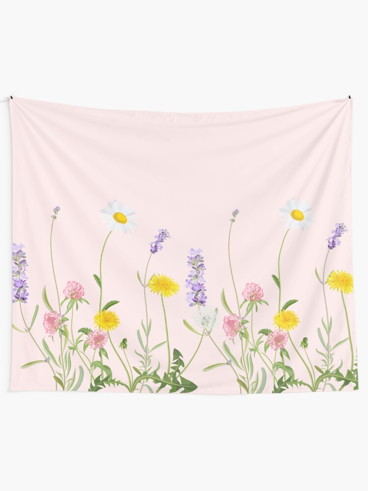 Alternate view of Blush pink - wildflower dreams Tapestry