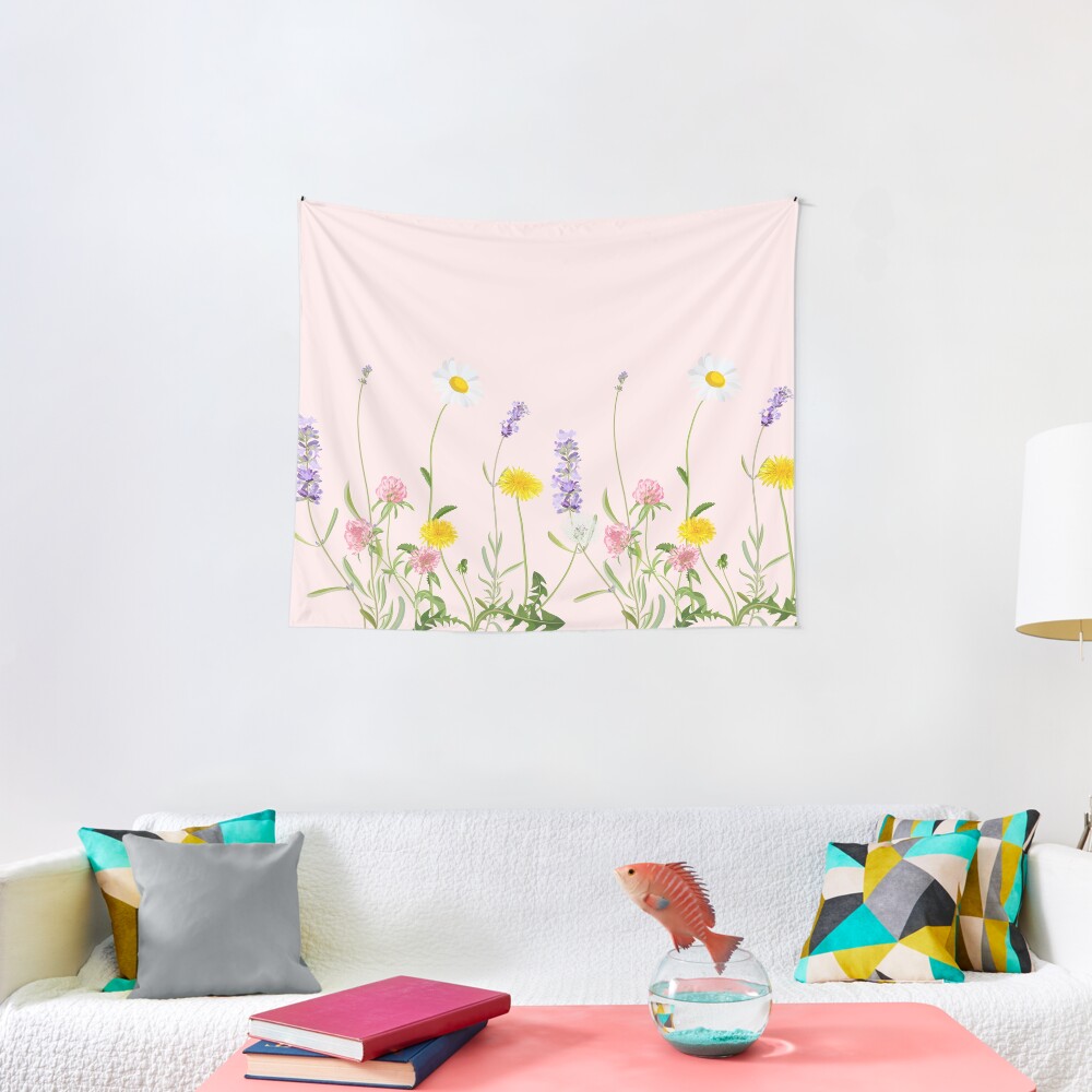 Blush pink - wildflower dreams Tapestry