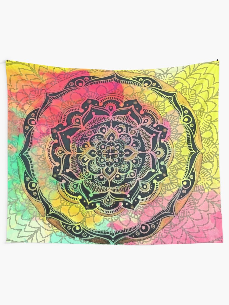 Mandala Bunte Hippie Indische Asiatische Spirituelle Meditation Wandbehang Von Imagemonkey Redbubble