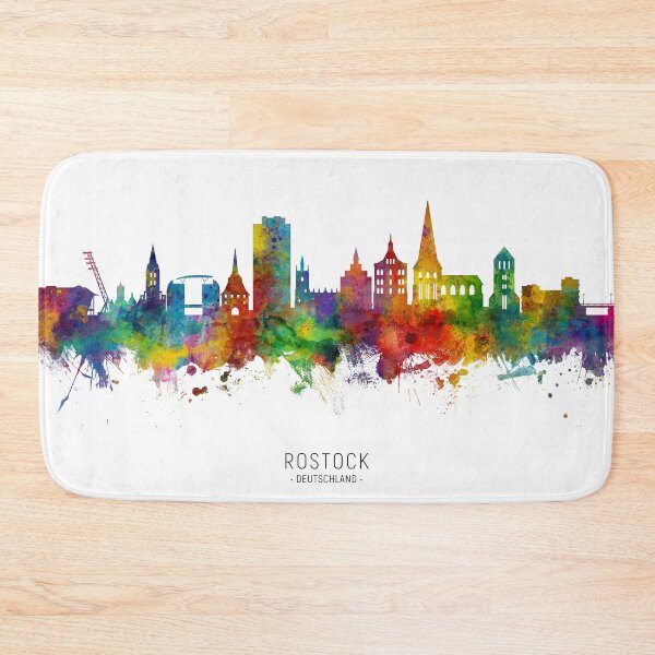 Item preview, Rostock Germany Skyline designed and sold by ArtPrints.