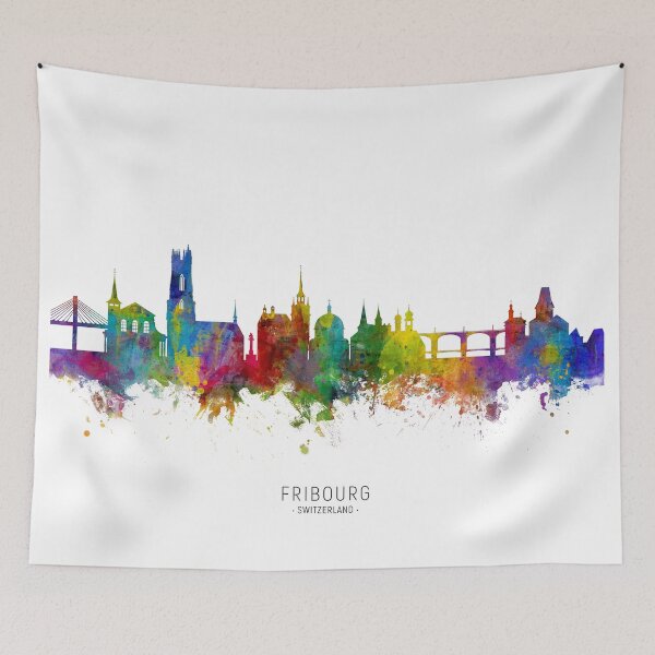 Item preview, Fribourg Switzerland Skyline designed and sold by ArtPrints.