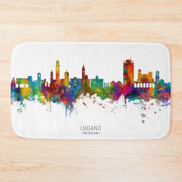 Item preview, Lugano Switzerland Skyline designed and sold by ArtPrints.