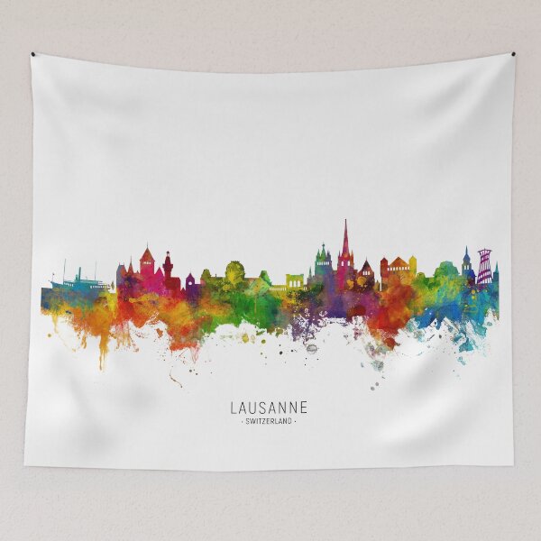 Item preview, Lausanne Switzerland Skyline designed and sold by ArtPrints.