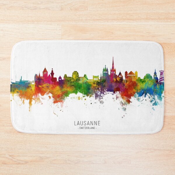 Item preview, Lausanne Switzerland Skyline designed and sold by ArtPrints.