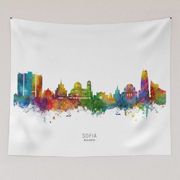Item preview, Sofia Bulgaria Skyline designed and sold by ArtPrints.