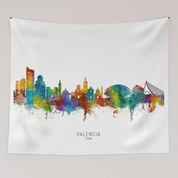 Item preview, Valencia Spain Skyline designed and sold by ArtPrints.