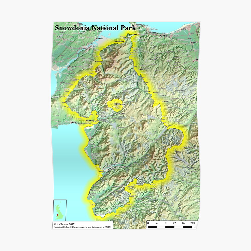 Os Map Snowdonia National Park Snowdonia National Park" Sticker By Ianturton | Redbubble