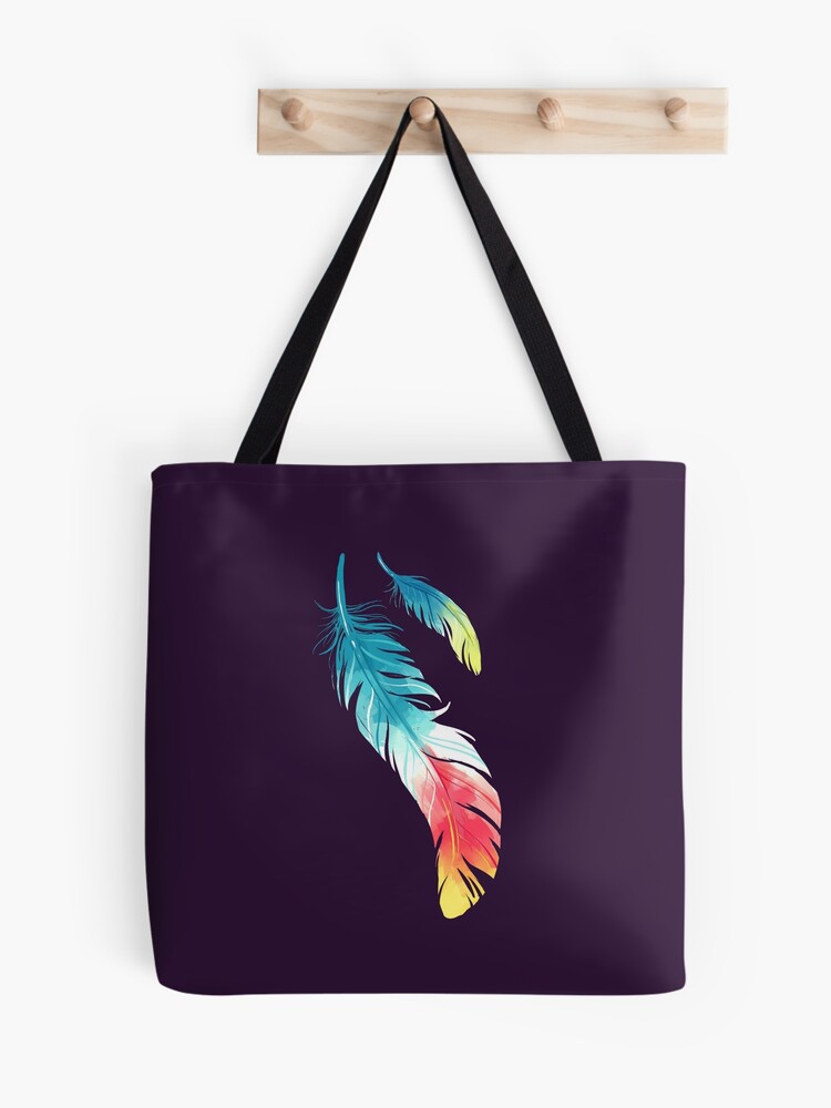 Purple Feather Aztec Crossbody Bag